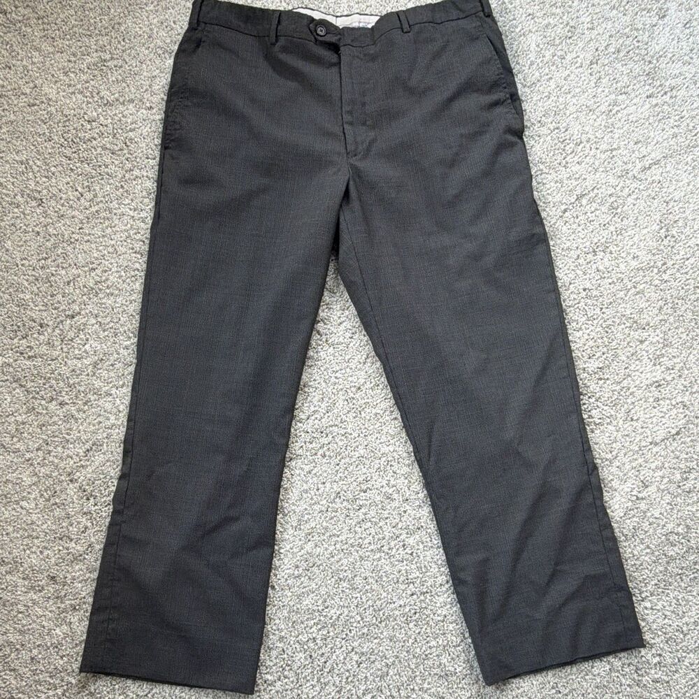 Santorelli Romeo Men’s Dress Pants Hemmed To 38x27 Inseam Dark Grey 100% Wool